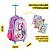 Kit Mochila Rodinha 3D Lancheira Estojo Unicórnio Escolar Fast Bag - Imagem 2