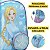 Mochila Costas Princesa Da Neve Porta Moeda Escolar Meninas - Imagem 4