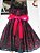 Vestido em Renda Preta com forro em cetim vermelho, tm P - Imagem 2