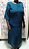 Conjunto de saia e blusa em crepe azul com aplicações, tam G - Imagem 1
