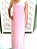 Vestido longo em crepe rosa com apliques, tam G - Imagem 2