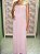 Vestido longo em crepe rosa com apliques, tam G - Imagem 4