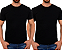 KIT 2 Camiseta PRETA T-SHIRT Casual 100% Algodão Penteado - Imagem 1