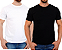 KIT 2 Camiseta BRANCA / PRETA T-SHIRT Casual 100% Algodão Penteado - Imagem 1