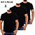KIT 3 Camiseta PRETA T-SHIRT Casual 100% Algodão Penteado - Imagem 1