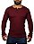 Camiseta HENLEY Canelada Slim Fit Manga Longa Gola Redonda VINHO - Imagem 7