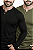 Kit 2 Camisetas Henley Masculinas Caneladas Manga Longa Slim Fit 2 Botões J Silver - Imagem 3