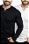Kit 2 Camisetas Henley Masculinas Caneladas Manga Longa Slim Fit 2 Botões J Silver - Imagem 1