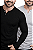 Kit 2 Camisetas Henley Masculinas Caneladas Manga Longa Slim Fit 2 Botões J Silver - Imagem 2