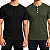 Kit 2 Camisetas Henley Masculinas Caneladas Manga Curta Slim Fit 4 Botões J Silver - Imagem 7