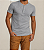 Kit 2 Camisetas Henley Masculinas Caneladas Manga Curta Slim Fit 4 Botões J Silver - Imagem 3
