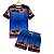 Conjunto Masculino Camiseta e Short Tactel | Coqueiros Fundo Azul 1 - Imagem 1