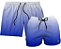 Kit Shorts Masculino e Feminino de Tactel | Degrade Azul - Imagem 1