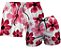 Kit Shorts Masculino e Feminino de Tactel | Flores Vermelhas - Imagem 1