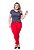 Calça Skinny Slim& plus Size Vermelha Com Elastano (do 38 ao 52) - Imagem 1