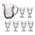 Cj 7 Peças Jarra C/6 Taças de Cristal de Chumbo Palm 1,3L /240ml - Imagem 1