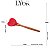 Colher de  Silicone com Cabo em Bambu Heart Vermelho 31,5cm - Lyor - Imagem 1