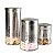Conjunto 3 Potes Will Inox E Vidro Aço Escovado - Imagem 1