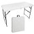 Mesa Dobravel Com Regulagem 122X 61 cm  Camping Vira Maleta Cor Branco - Imagem 2