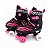 Patins Quad 4 Rodas Roller Aventura Preto e Pink Unitoys - Imagem 2