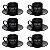 Jogo de Xícaras Porcelana 80ml para Café com Pires Manhattan Hauskraft Preta 6 Peças - Imagem 1