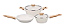 Conjunto de panelas carmela vanila 3 pecas de aluminio forjado revestimento ceramic-flon cor creme MTA - Imagem 1