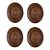 4 Sousplat Redondo Rattan E Bambu Marrom Rustico 32cm - Imagem 1