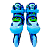 Patins Kit Inline Azul - Ajustável 34 a 37- Unitoys - Imagem 2