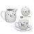 Kit Café da Manhã Leiteira Honey Porcelana Branca + 6 Xícaras Honey Hauskraft Porcelana Branca + Meleira Honey Hauskraft - Imagem 1