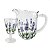Jarra com 6 taças Cristal Lavanda Hand Painting 1,3L - Lyor - Imagem 3