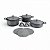 Jogo De Panelas Com Indução 3 Peças | Alumínio Com Revestimento Cerâmico + Luvas E Descansos De Silicone - Jhamba Cinza - Imagem 1