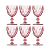 Conjunto De 6 Taças De Vidro Para Água Diamond Rosa 330 ML Rosa - Imagem 1