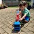 Caminhão De Brinquedo Vira Pista Dupla 1,55M Com 2 Carrinhos Maleta Lançador Cegonha Carreta Azul Jhamba - Imagem 6