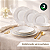 Hauskraft Aparelho de Jantar Opalino, Conjunto 16 Peças, Porcelana Branca com Borda Dourada, Pratos e Tigelas - Imagem 3
