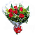 Buquê com 6 rosas vermelhas no celofane e laço - Imagem 1