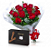097 - Buquê 12 rosas + chocolate lingua de gato - Imagem 1