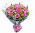 JF049 - Buquê com 12 rosas rose - Imagem 1