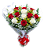 JF019 - Buquê com 12 rosas vermelha e branca - Imagem 2
