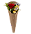 Botão de rosa vermelha com ferrero rocher 3 unidades no kraft - Imagem 1