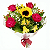 126 - Buquê rosas e girassol - Imagem 1