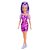 Boneca Barbie Fashionista Morena Vestido E Cabelo Roxo Lunar - Imagem 1