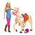 Boneca Barbie Loira Com Traje Equitação Com Capacete Com Cavalo Magico Castanho Com Crina e Cauda Brancas - Imagem 2