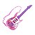 Guitarra Rock Star Com Luz De 52 Cm Com Alça Radical Rosa - Imagem 1