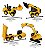 Kit 4 Trator Tratores De Máquinas De Construção -Escavadeira - Carregadeira - Caminhão Fora de Estrada - Bob Workers. - Imagem 2