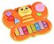 Teclado Piano Musical Infantil Borboleta Com Luz E Colorido Laranja - Imagem 1