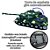 Carro Carrinho De Controle Remoto - Tank De Guerra Militar A Bateria Com Luz - Com Torre De Combate Que Gira De 27CM Verde - Imagem 5