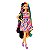 Boneca Barbie Totally Hair Cabelo Colorido De 21 CM Que Muda De Cor - Magico - Com Vestido Listrado - Asiatica E Adesivos Magicos - Imagem 7