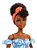 Boneca Barbie N185 Negra Com Sardas E Turbante Vestido Céu - Imagem 4
