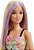 Boneca Barbie N190 Loira Com Mecha Roxa Vestido Rainbow - Imagem 4