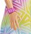 Boneca Barbie N190 Loira Com Mecha Roxa Vestido Rainbow - Imagem 5